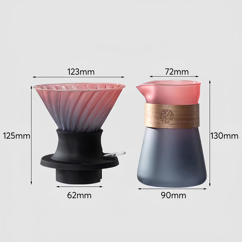 Smart V60 Brewed Coffee Set Includes Glass Drip Filter Cup