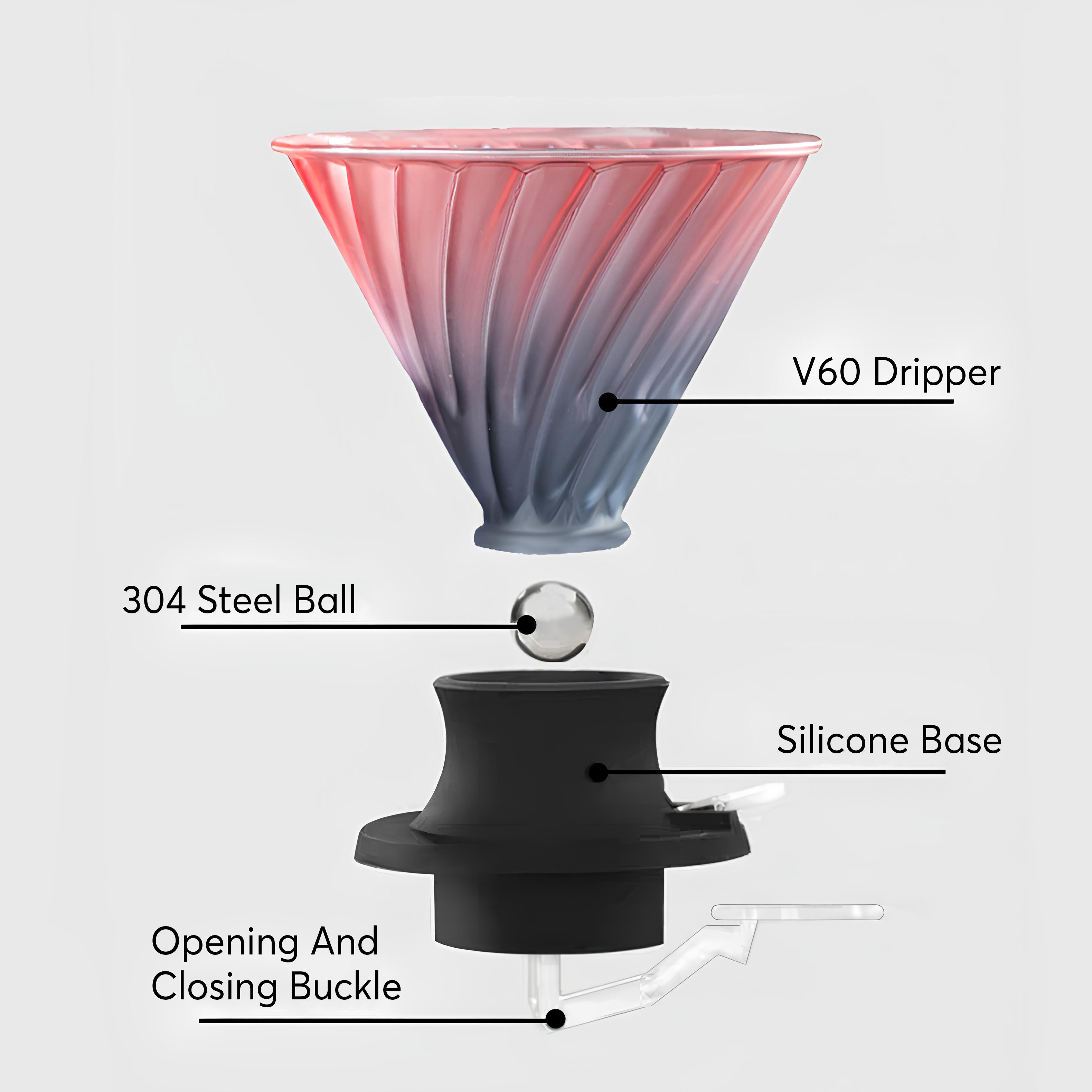 Smart V60 Brewed Coffee Set Includes Glass Drip Filter Cup