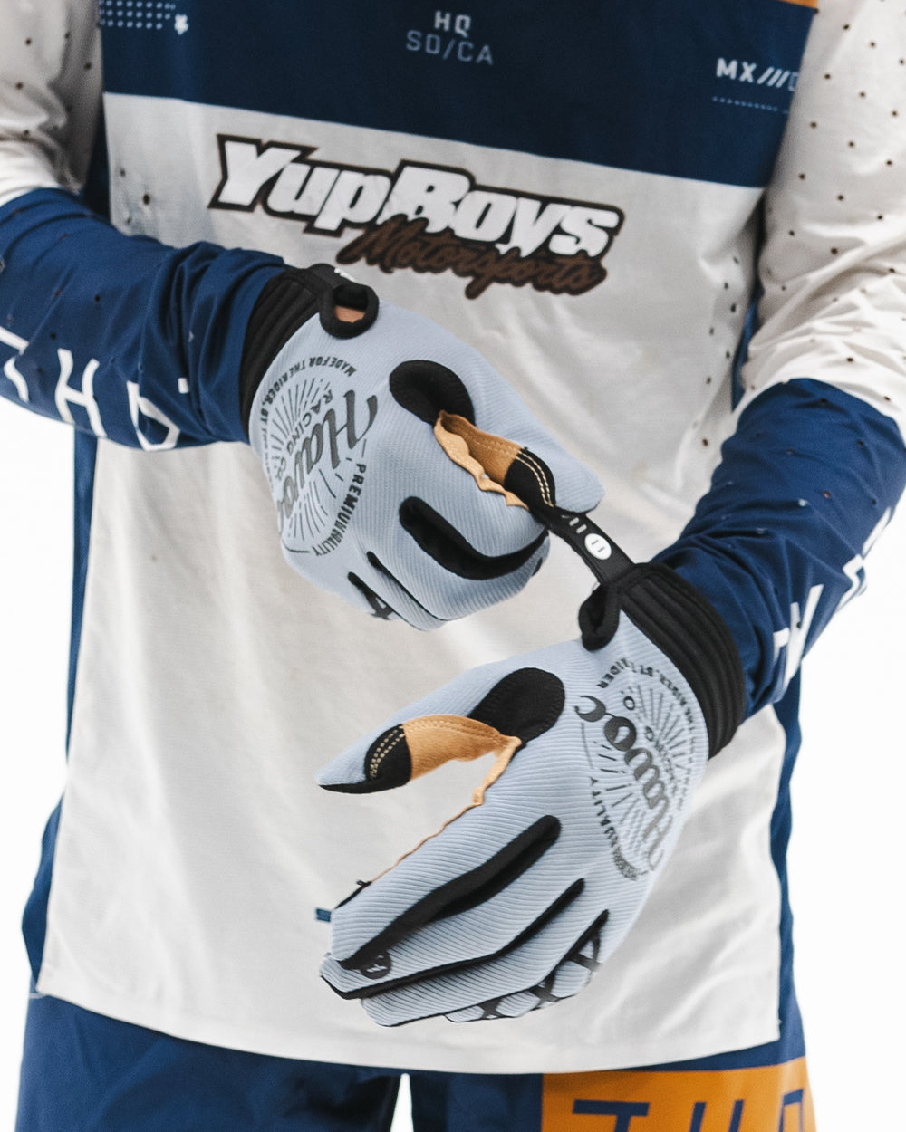 Gray and Black Gloves